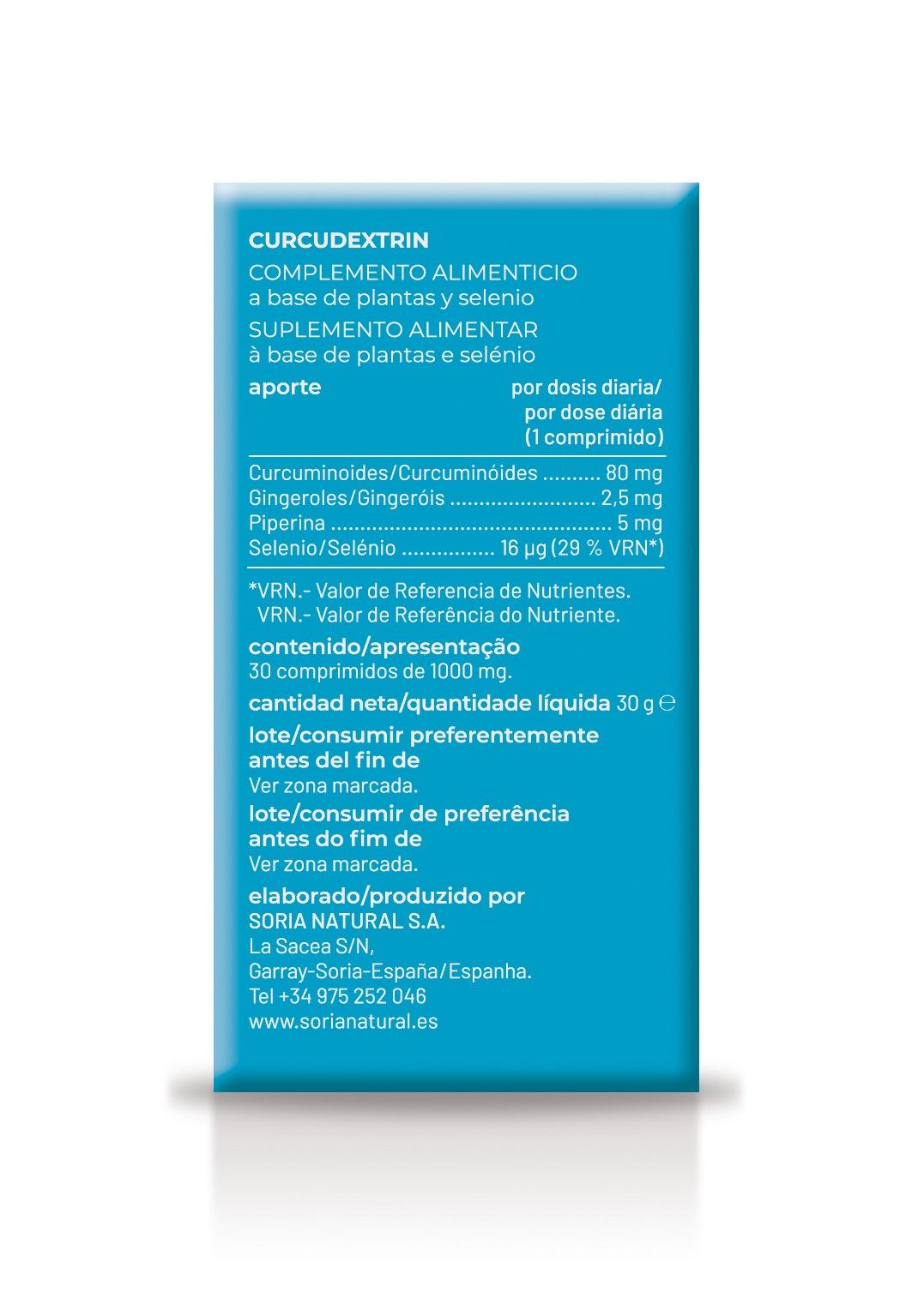 Curcudextrin · Soria Natural · 30 comprimidos - 2
