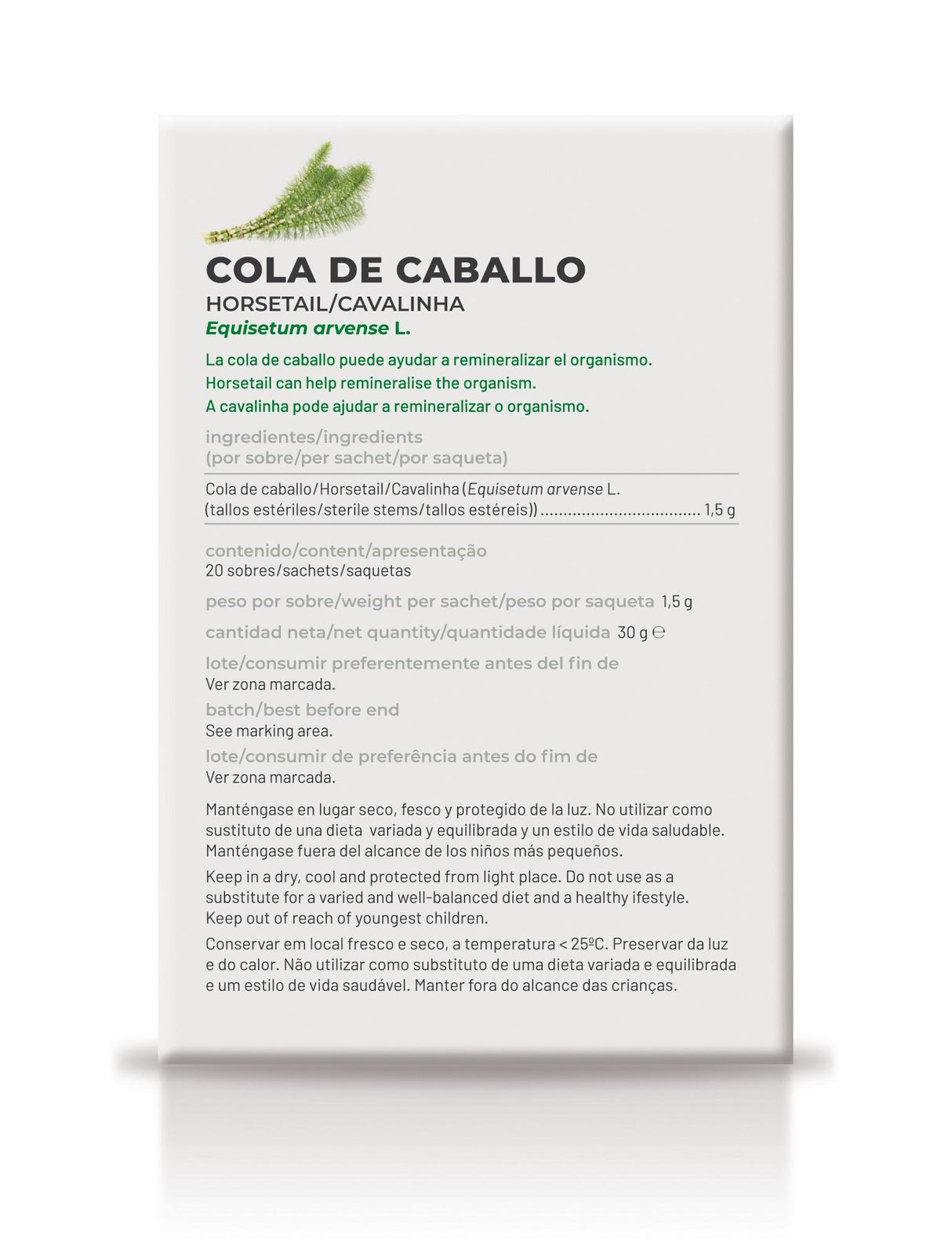 Cola de Caballo Infusión · Soria Natural · 20 filtros - 5