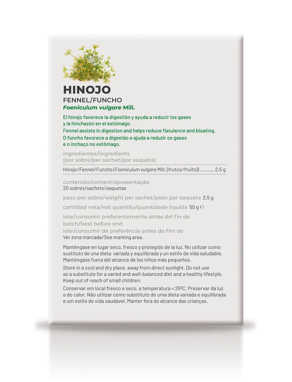 Hinojo Infusión · Soria Natural · 20 filtros