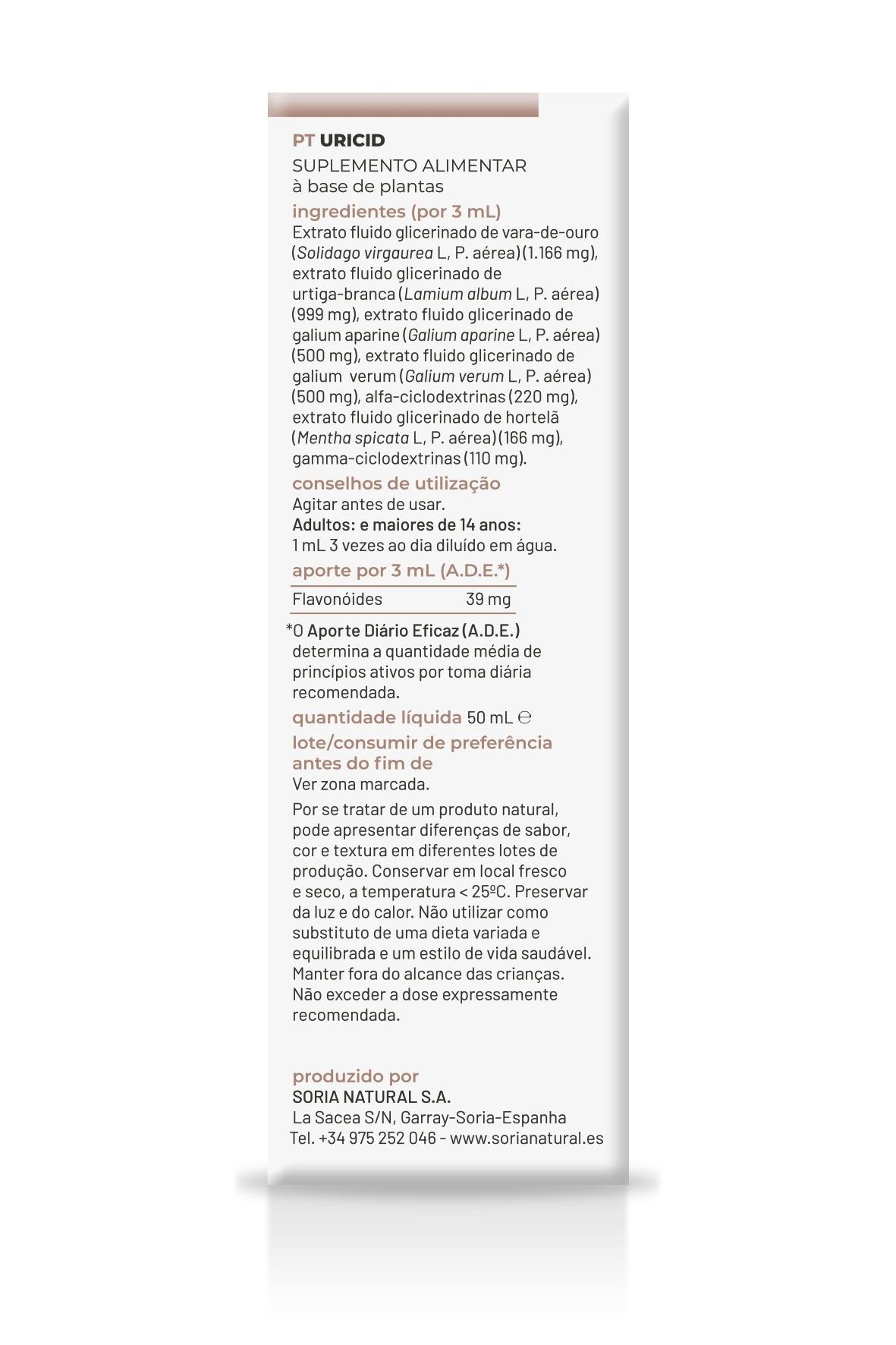 Composor 32 - Uricid · Soria Natural · 50 ml - 2