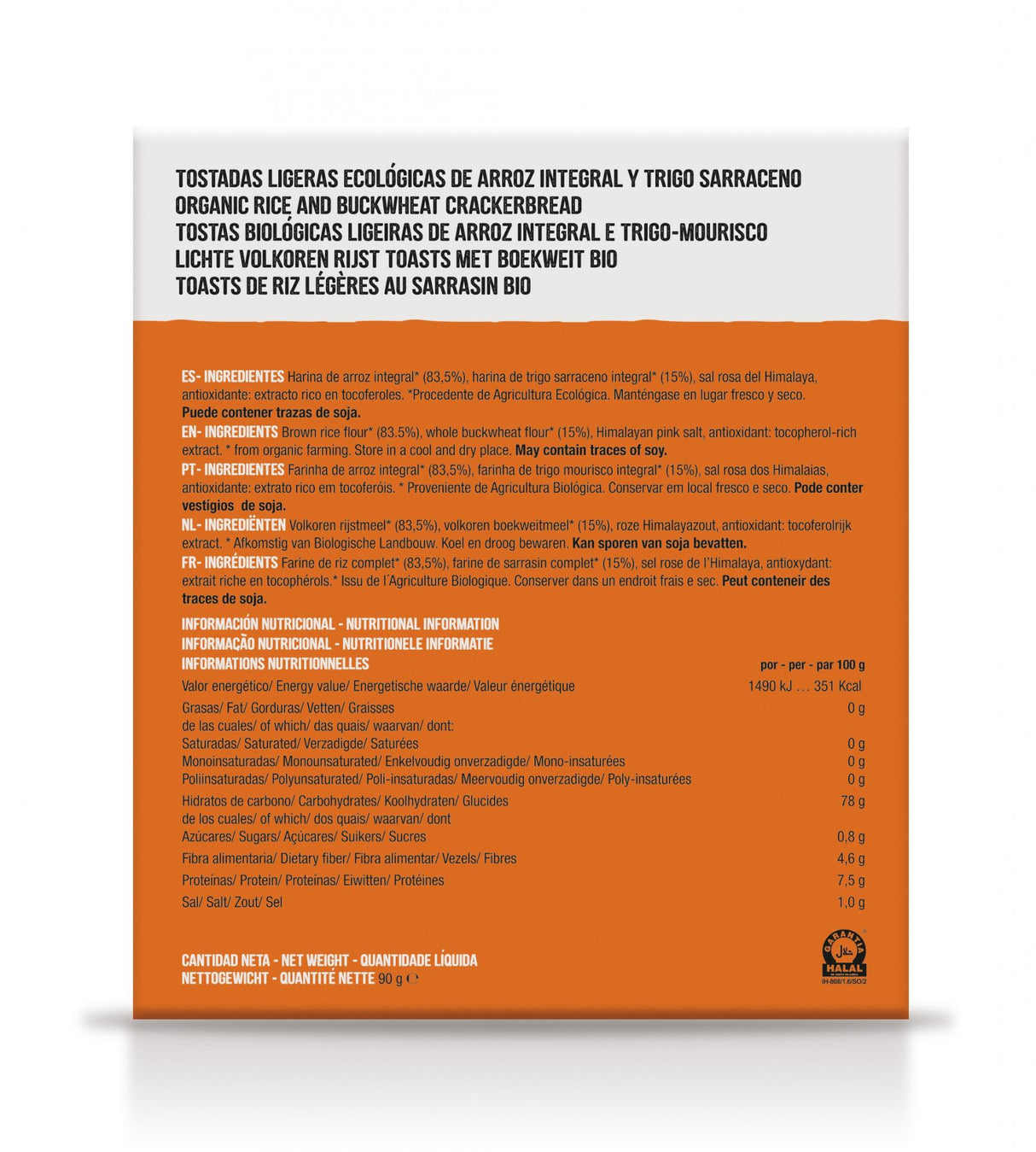 Tostadas de Arroz Integral y Trigo Sarraceno · Soria Natural · 90 gramos