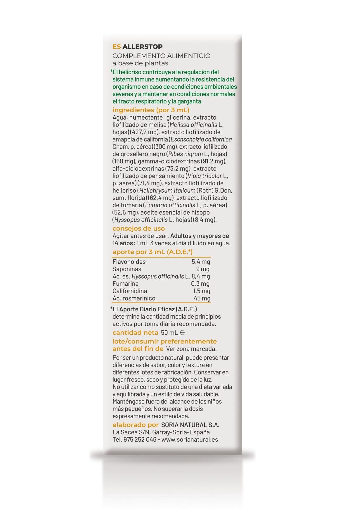 Composor 23 - Allerstop · Soria Natural · 50 ml