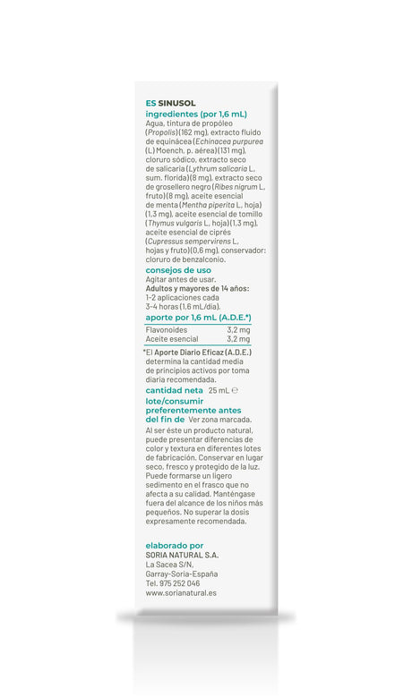 Composor 16 - Sinusol Complex XXI · Soria Natural · 25 ml