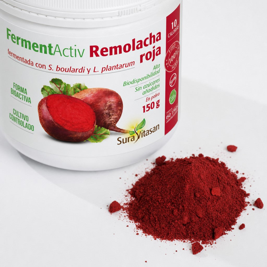 FermentActiv Remolacha Roja · Sura Vitasan — polvo y frasco