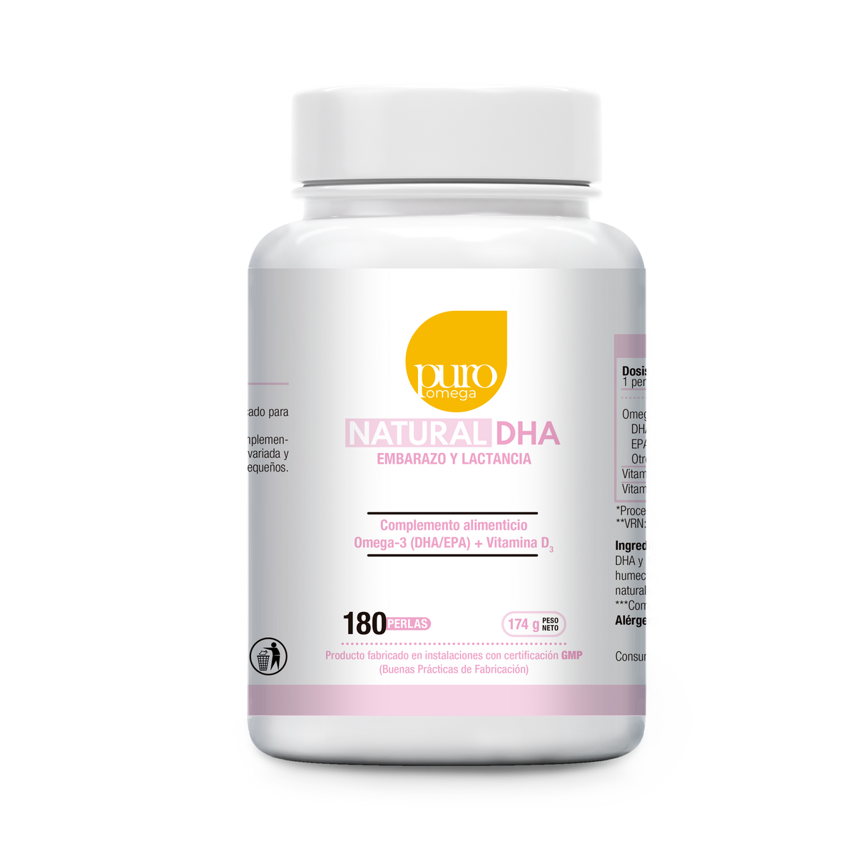 Natural DHA - Embarazo y lactancia · Puro Omega · 180 perlas