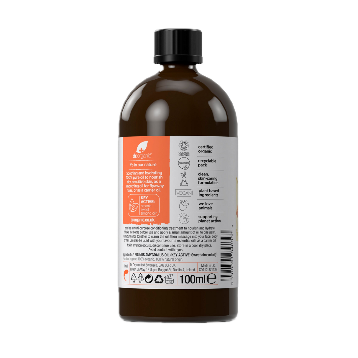 Aceite de Almendras Dulces · Dr Organic · 100 ml