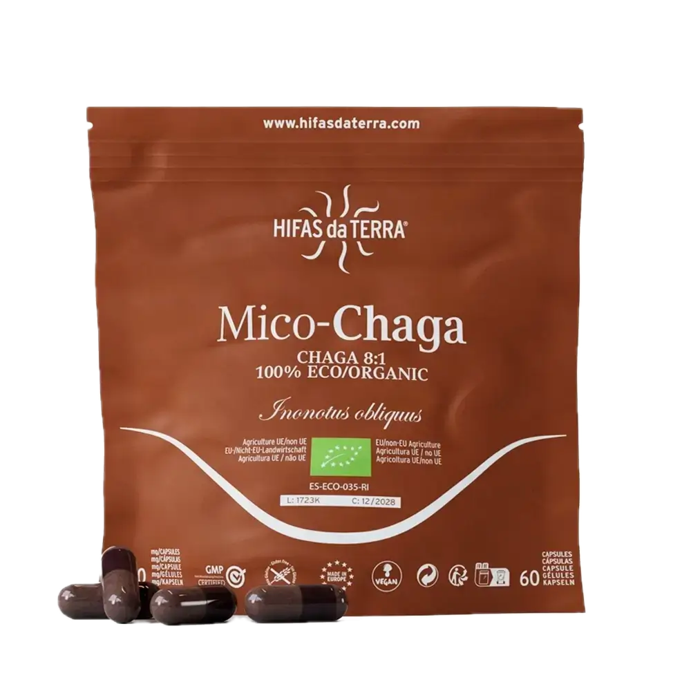 Refill Mico-Chaga · Hifas da Terra · 60 cápsulas