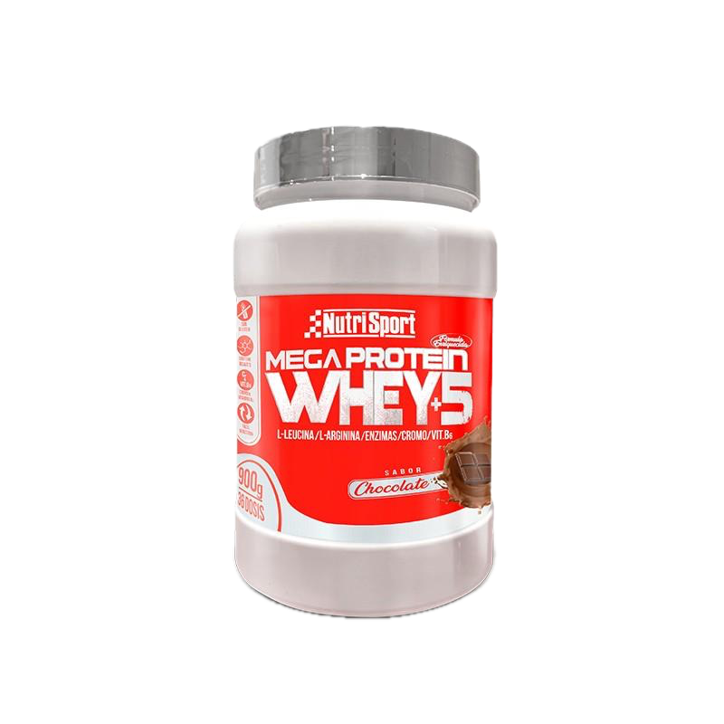 Mega Protein Whey +5 Chocolate · Nutrisport · 900 gramos