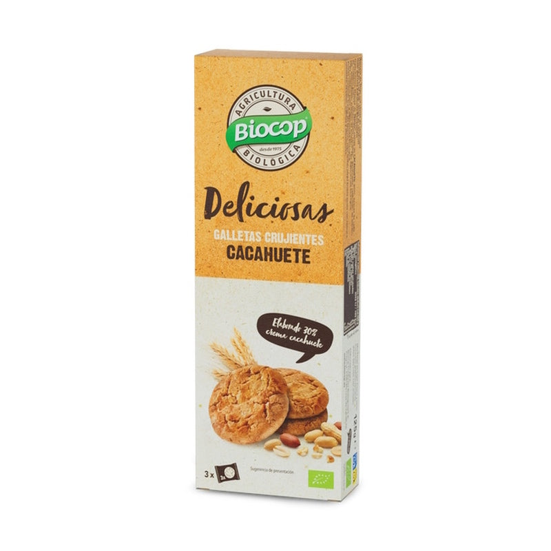 Galletas Crujientes de Cacahuete · Biocop · 125 gramos