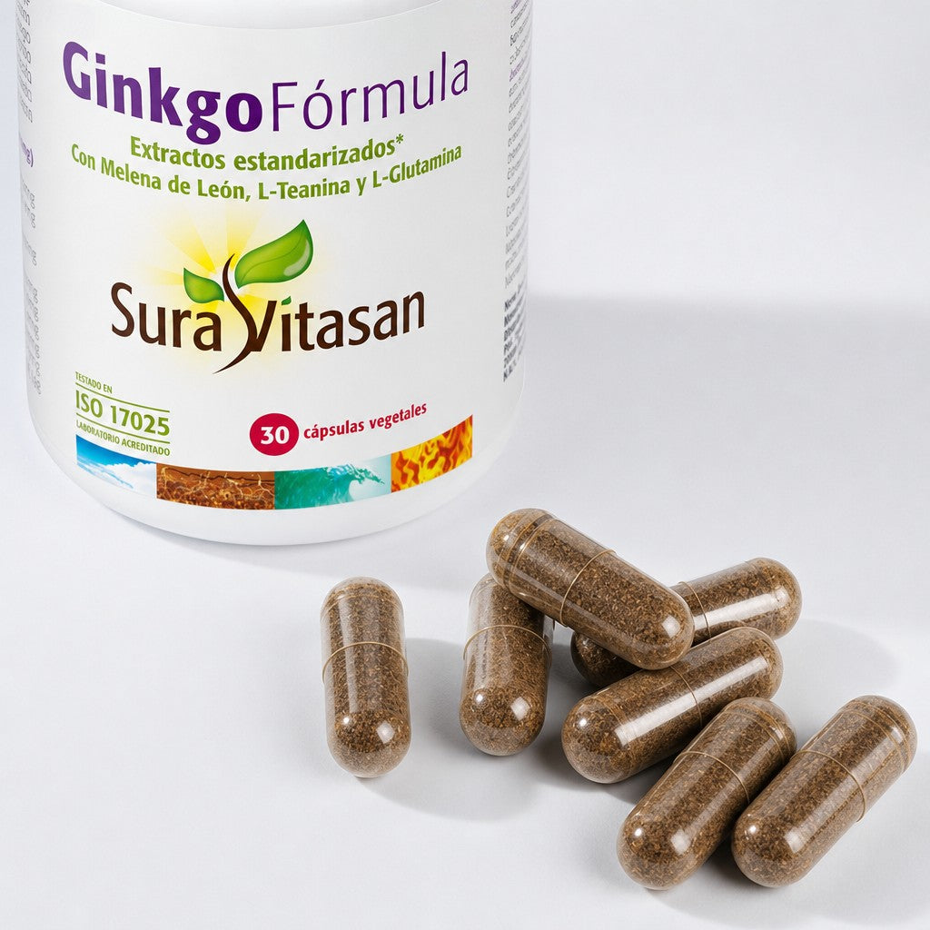 Ginkgo Fórmula · Sura Vitasan — detalle cápsulas