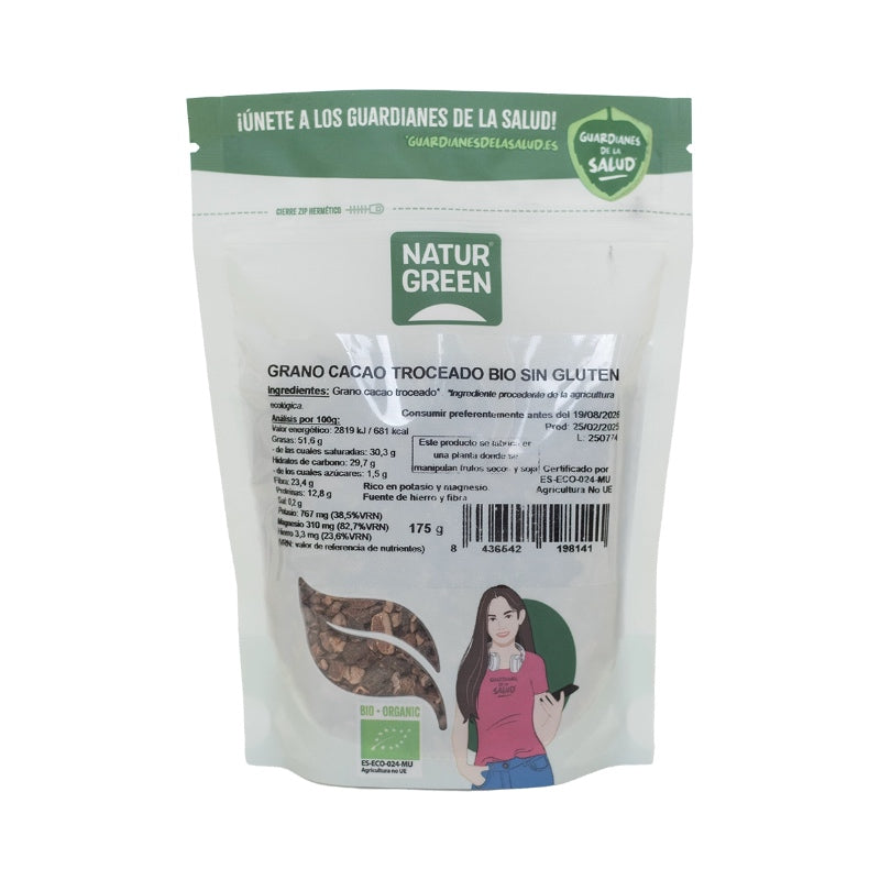 Grano de Cacao Troceado · Naturgreen · 175 gramos