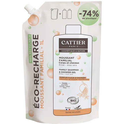 Recarga Gel Ducha Champú Familiar Cattier