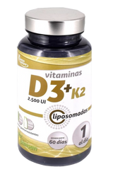Vitaminas D3 + K2 Liposomadas · Pinisan · 60 cápsulas