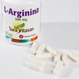 L-Arginina · Sura Vitasan — detalle cápsulas