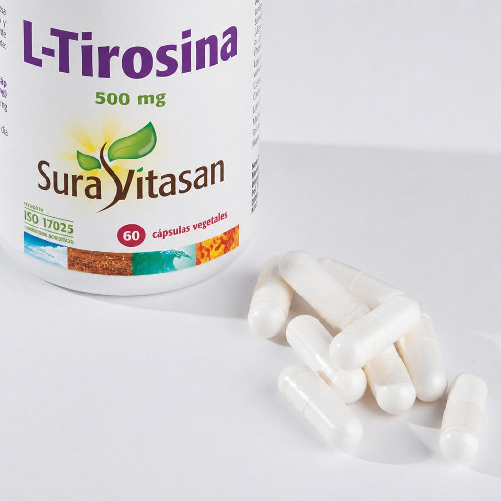L-Tirosina · Sura Vitasan — detalle cápsulas