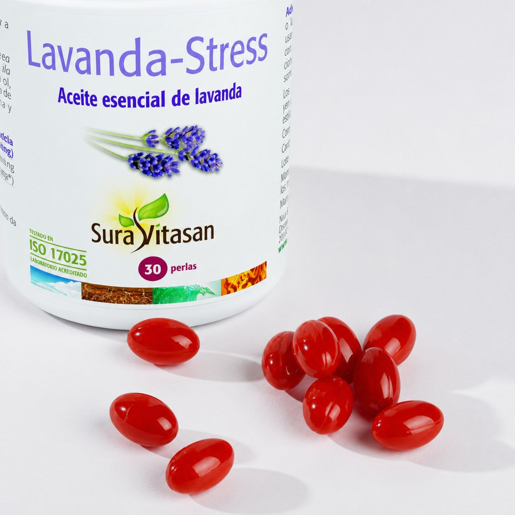 Lavanda-Stress · Sura Vitasan — detalle perlas