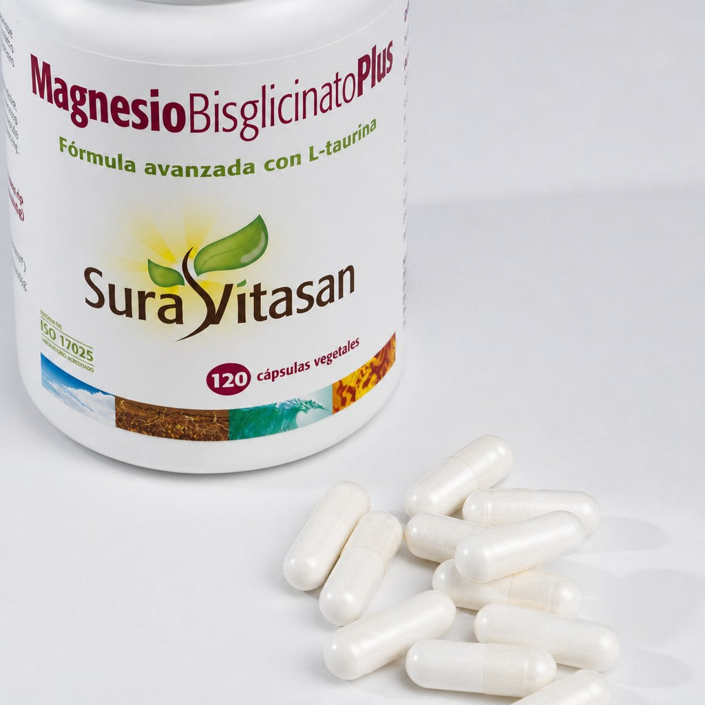 Magnesio Bisglicinato Plus · Sura Vitasan — detalle cápsulas