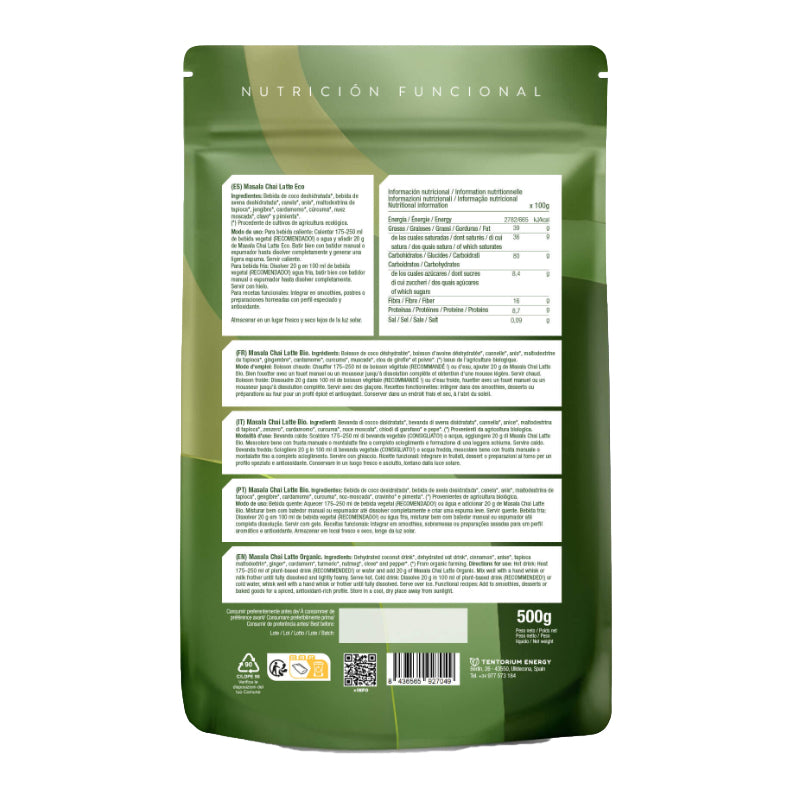 Masala Chai Latte Eco · Energy Feelings · 500 gramos
