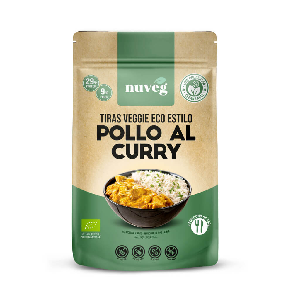 Pollo al Curry Eco en Tiras · Nuveg · 90 gramos
