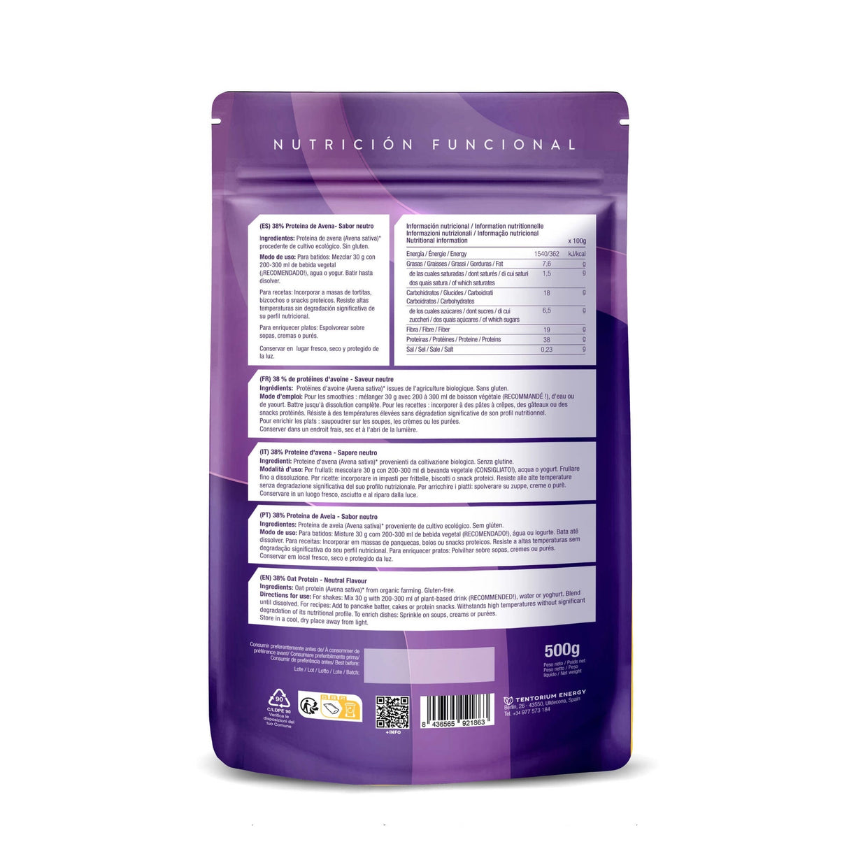 Proteína Vegana Eco Neutro · Energy Feelings · 500 gramos