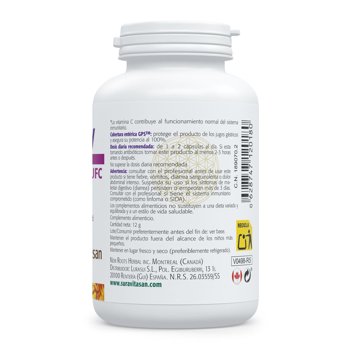 Pro-Intensity · Sura Vitasan — 16 cepas información nutricional