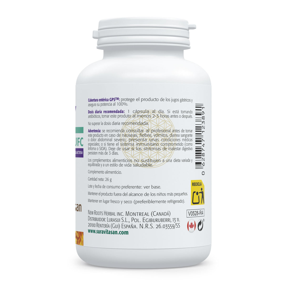 Pro-Recovery · Sura Vitasan — 20 cepas información nutricional