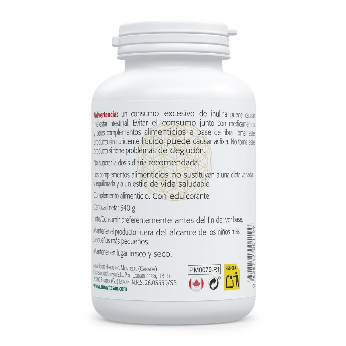 Psyllium Plus · Sura Vitasan — información nutricional polvo