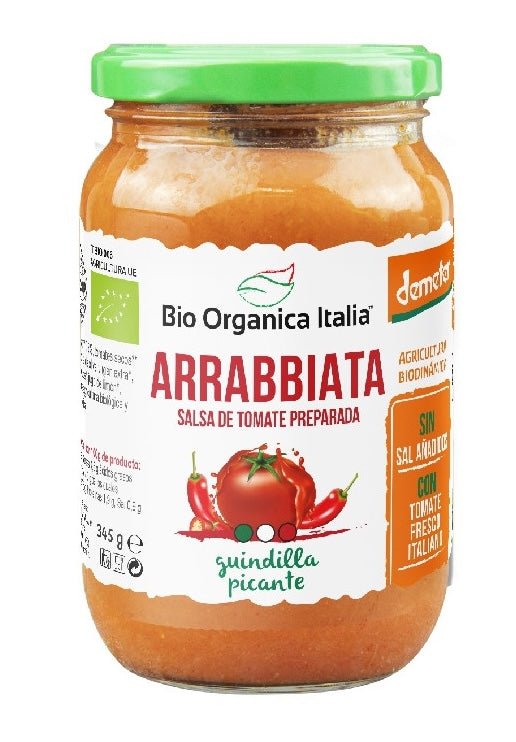 Salsa de Tomate Arrabbiata · Bio Organica Italia · 345 gramos