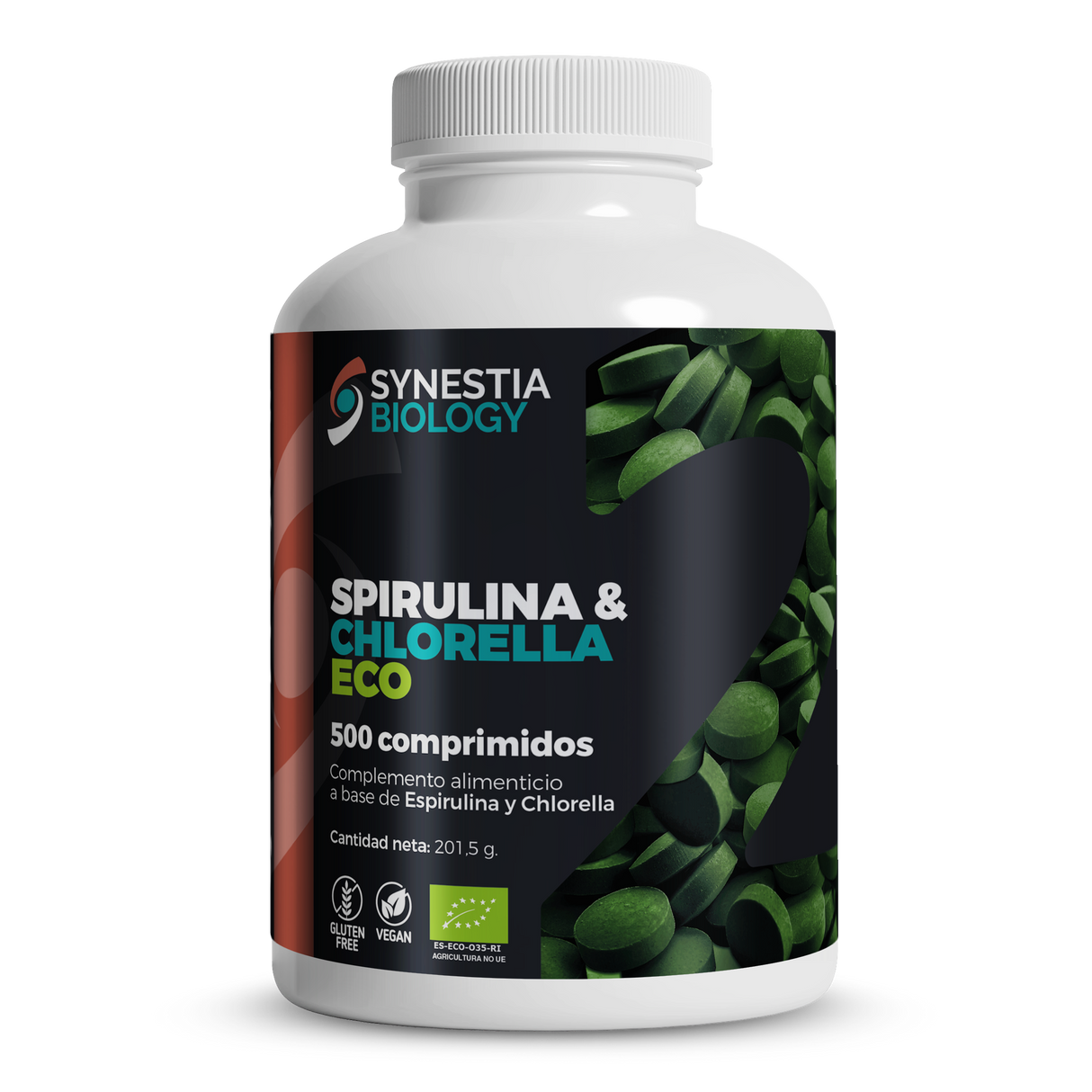 Spirulina & Chlorella Eco · Synestia Biology · 500 comprimidos