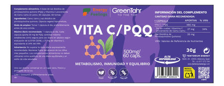 Vitamina C con PQQ · Energy Feelings · 60 cápsulas