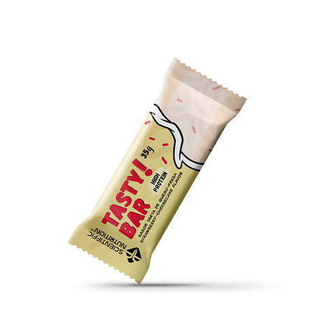 Tasty! Bar Sabor Tarta de Queso-Fresa 35 gramos
