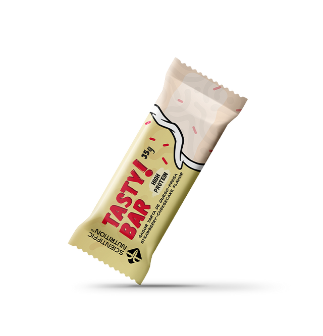 Tasty! Bar Sabor Tarta de Queso-Fresa 35 gramos