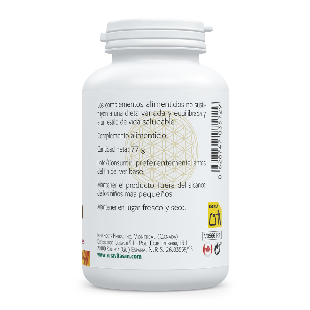 Taurina · Sura Vitasan · 90 cápsulas — composición nutricional