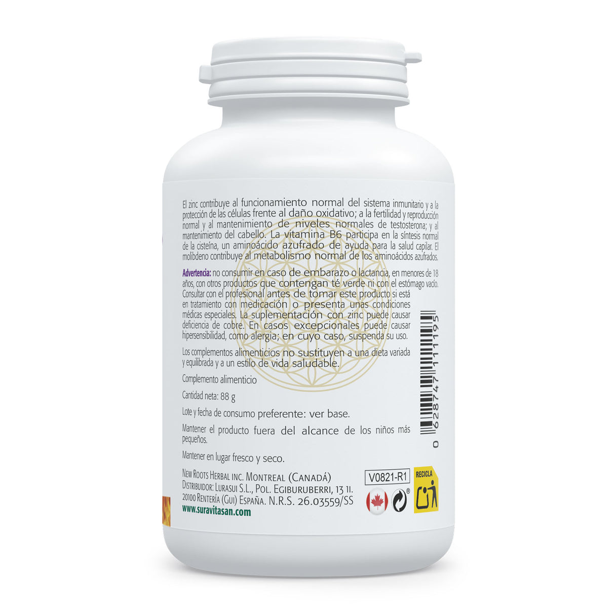 Ultra Zinc 25 mg · Sura Vitasan — 25 mg zinc citrato + cofactores