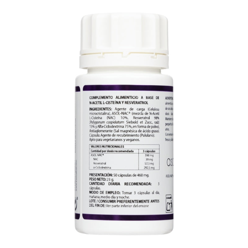 N-Acetil L-Cisteína Alta Absorción con Resveratrol · Equisalud · 50 cápsulas