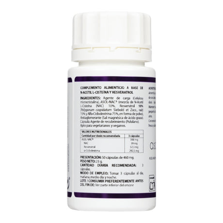 N-Acetil L-Cisteína Alta Absorción con Resveratrol · Equisalud · 50 cápsulas
