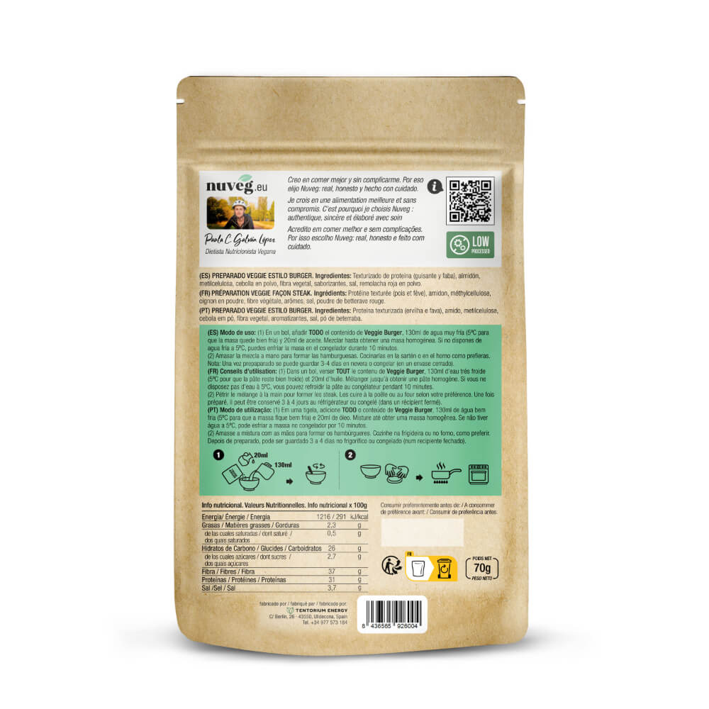 Veggie Burger Eco · Nuveg · 70 gramos