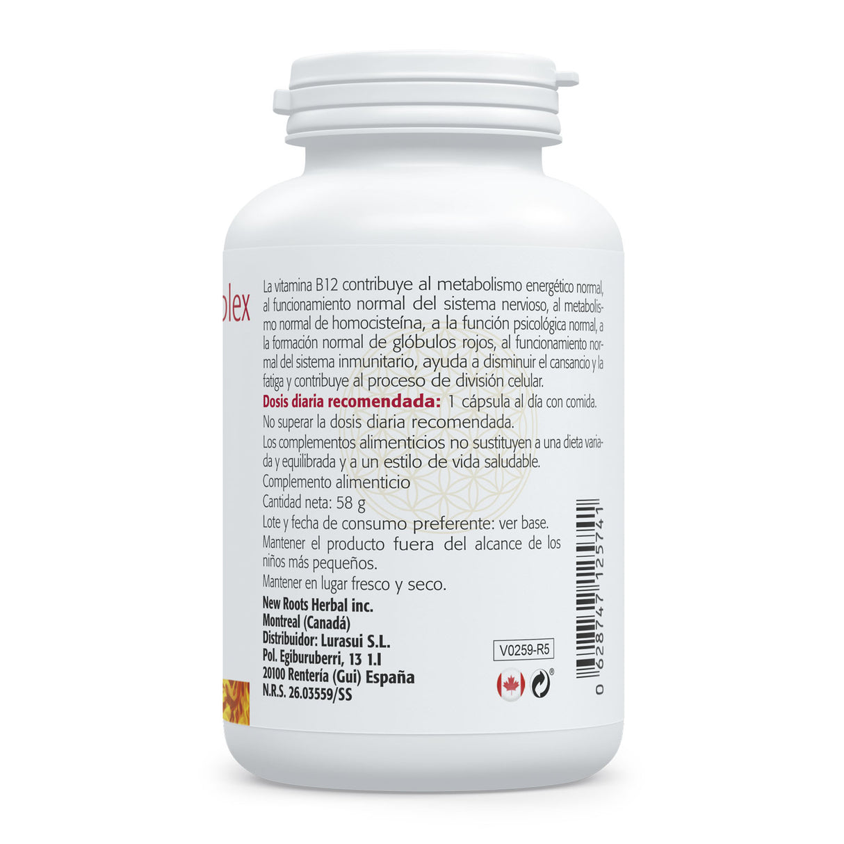 Vitamina B12 Complex · Sura Vitasan — 1.000 µg + enzimas y botánicos tabla