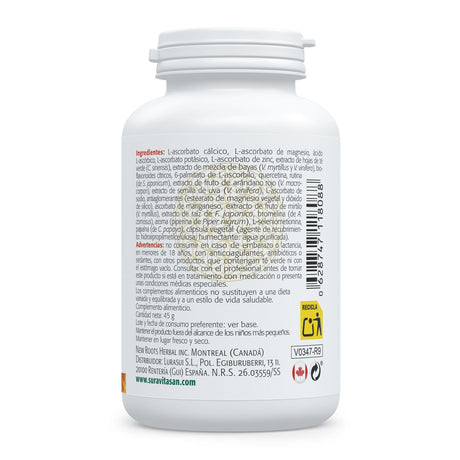 Vital C8 Complex · Sura Vitasan — 8 formas de vitamina C tabla nutricional