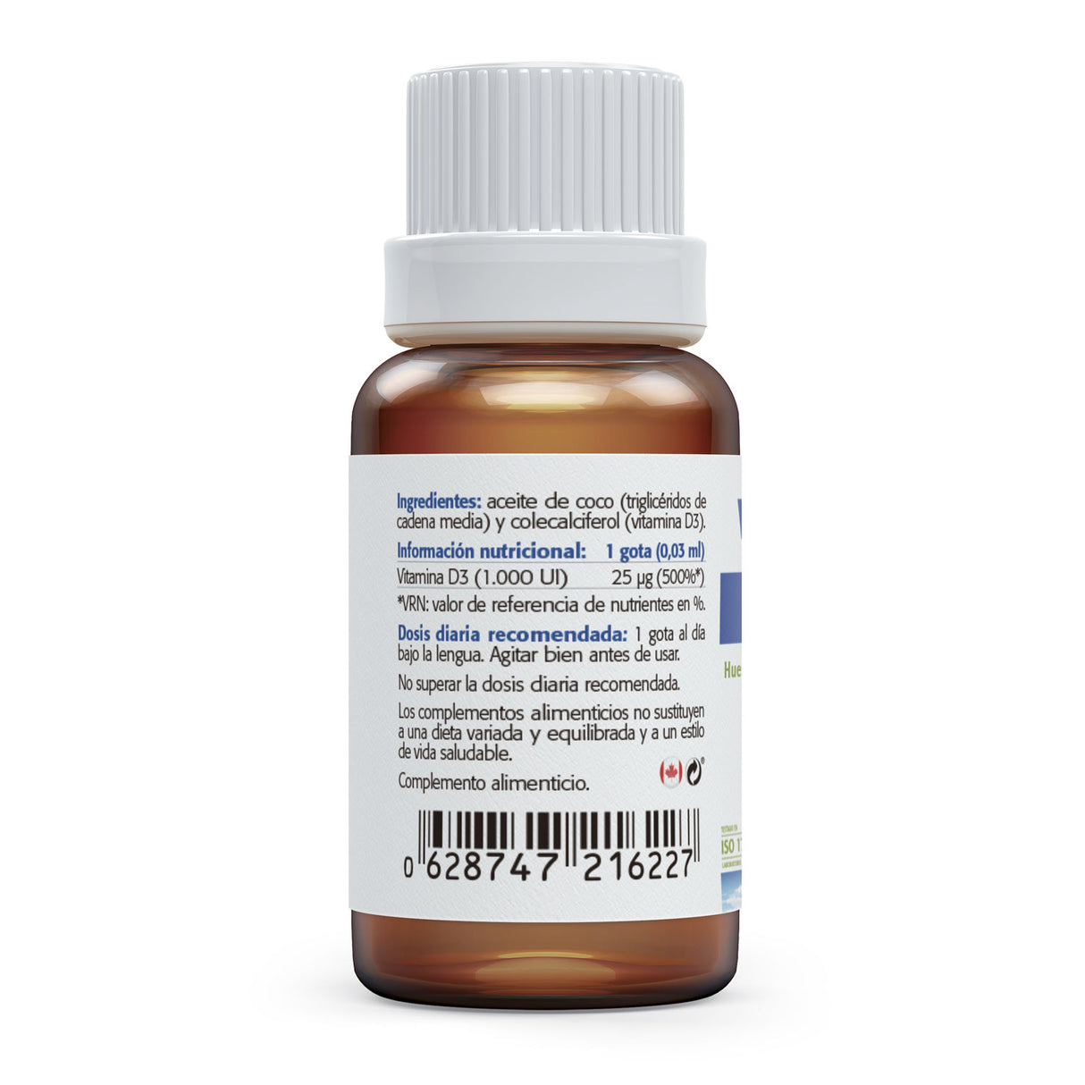 Vitamina D3 Líquida 1.000 UI · Sura Vitasan — aceite de coco MCT