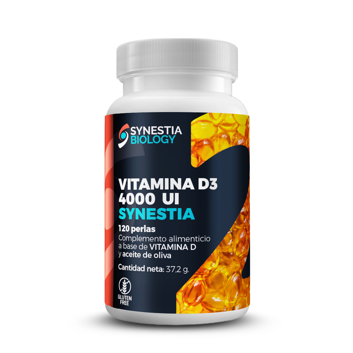 Vitamina D3 4.000 UI · Synestia Biology · 120 perlas