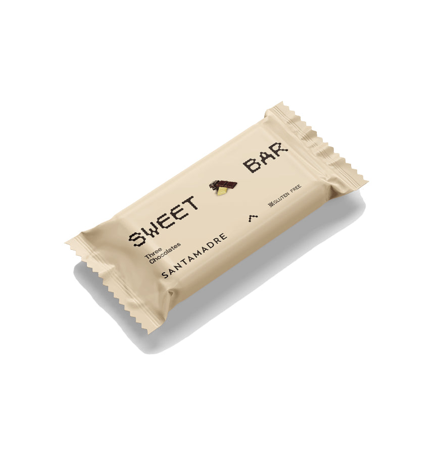 Barrita Energética Sweet Bar: Sabor Tres Chocolates · Santa Madre · 60 gramos