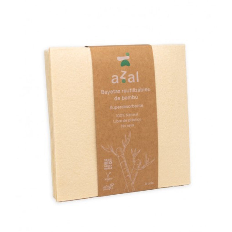 Bayetas Reutilizables de Bambú · Azal · 6 unidades