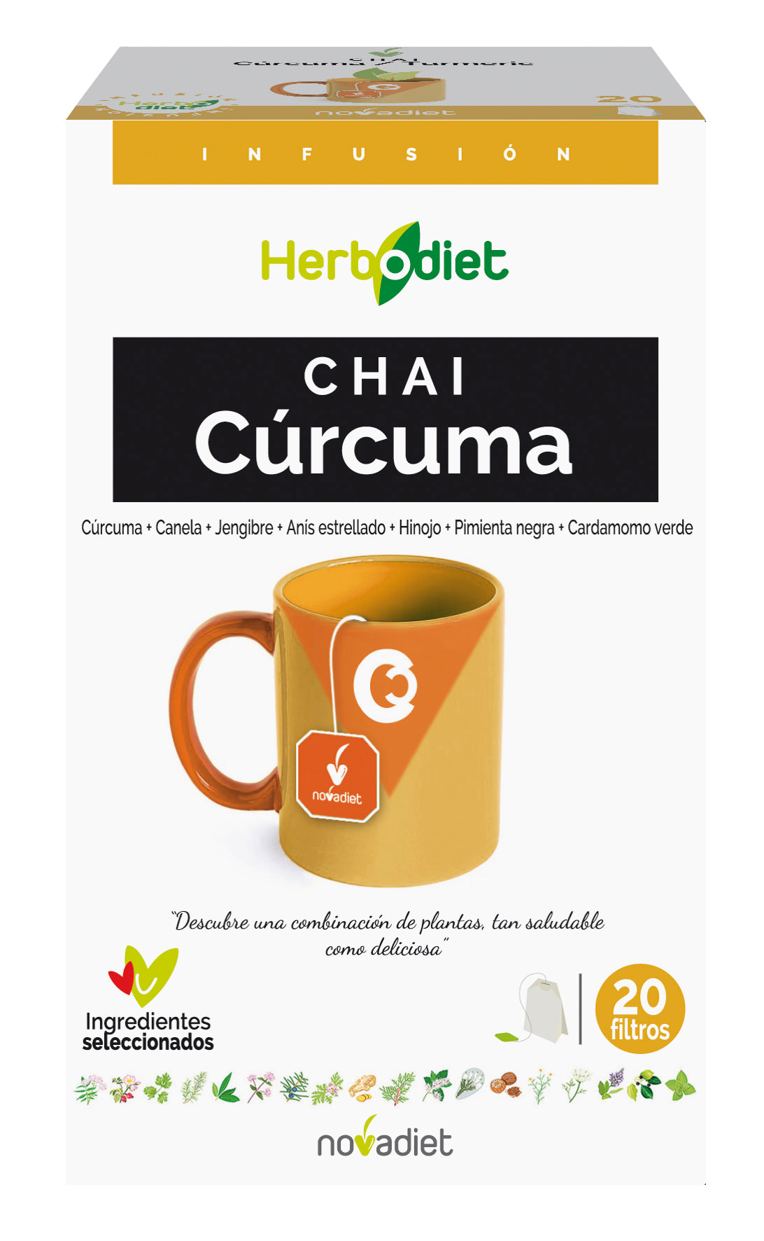 Herbodiet Chai Cúrcuma · Nova Diet · 20 filtros