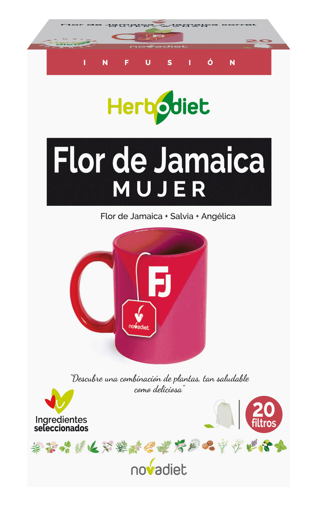 Herbodiet Flor de Jamaica Mujer · Nova Diet · 20 filtros