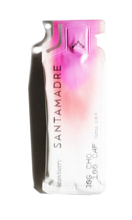 Gel Energético 30CHO 100 CAF: Sabor Fresa · Santa Madre · 60 gramos