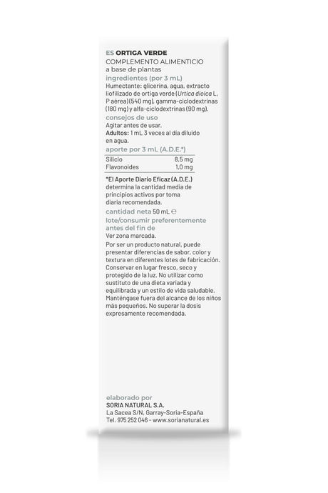 Extracto Natural de Ortiga Verde · Soria Natural · 50 ml