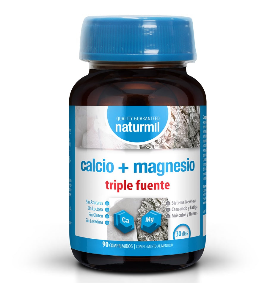 Calcio y Magnesio Triple Fuente · Naturmil · 90 comprimidos