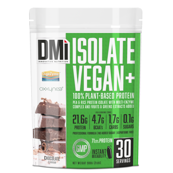 Isolate Vegan+ Chocolate · DMI Nutrition · 900 gramos