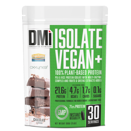 Isolate Vegan+ Chocolate · DMI Nutrition · 900 gramos